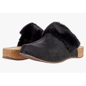 Josef Seibel Tonga 68 Suede Fur Lined Clogs Shoes Graphite Size 42 US 11